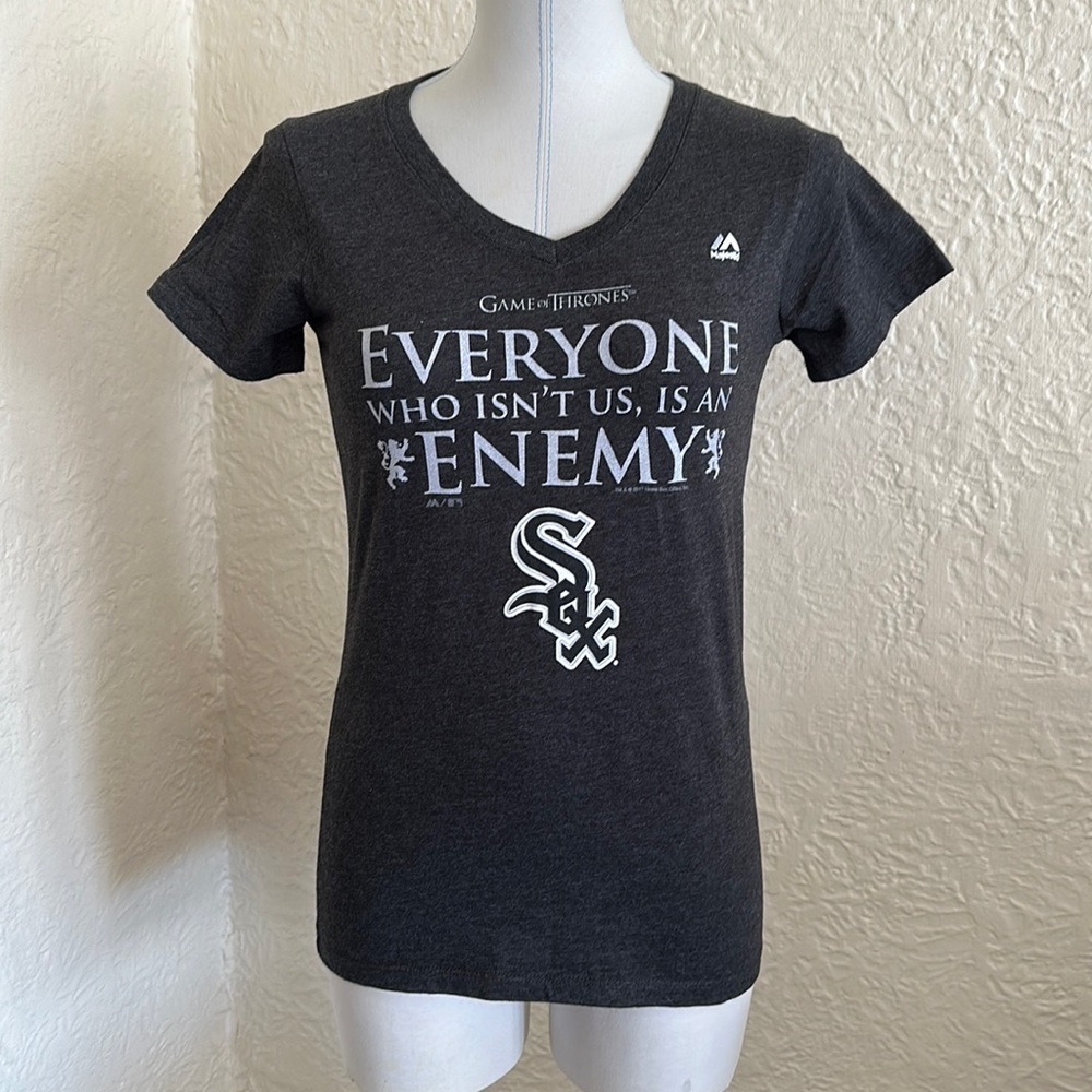 Chicago White Sox MLB Game of Thrones Gray Silver T-Shirt Everyone is an Enemy M